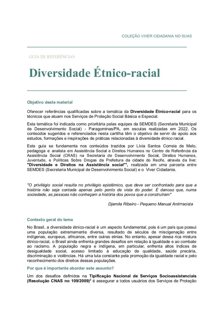 Guia Temático 7 – Diversidade Étnico-racial